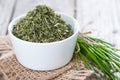 Portion of dried Chive (in a bowl) Royalty Free Stock Photo