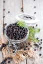 Portion of dried Juniper Berries Royalty Free Stock Photo