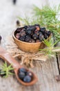 Portion of dried Juniper Berries Royalty Free Stock Photo