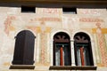 Portion of an elegant facade of a building in Padua in the Veneto (Italy)