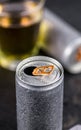 Portion of Energy Drinks, selective focus