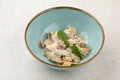 Portion of fettuccine pasta alfredo with chicken Royalty Free Stock Photo