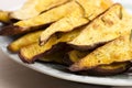 Portion of fresh baked sweet potato wedges Royalty Free Stock Photo