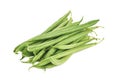 Portion of fresh green beans isolated on a white background Royalty Free Stock Photo