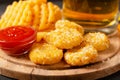 Portion of fresh made chili cheese nuggets Royalty Free Stock Photo