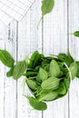 Portion of fresh Spinach close-up shot Royalty Free Stock Photo