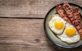 Portion of fried eggs with bacon Royalty Free Stock Photo