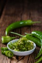 Portion of green Chilis Royalty Free Stock Photo