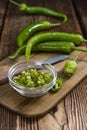 Portion of green Chilis Royalty Free Stock Photo