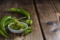 Portion of green Chilis Royalty Free Stock Photo