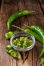 Portion of green Chilis Royalty Free Stock Photo