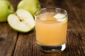 Portion of Juice apple selective focus