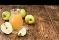 Portion of Juice apple selective focus