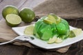 Portion of Lime Jello on a plate Royalty Free Stock Photo