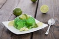 Portion of Lime Jello on a plate Royalty Free Stock Photo