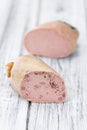 Portion of Liverwurst German cuisine selective focus