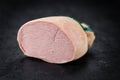 Portion of Liverwurst German cuisine selective focus