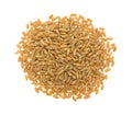 Portion of organic spelt isolated on a white background