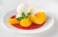 Portion of Peach Melba Royalty Free Stock Photo