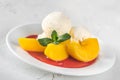 Portion of Peach Melba Royalty Free Stock Photo