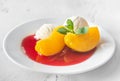 Portion of Peach Melba Royalty Free Stock Photo