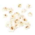 Portion of popcorn. Realistic vector illustration.