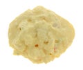 Portion of potato and eggs salad on a white background