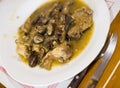 Portion of rabbit with snails Royalty Free Stock Photo