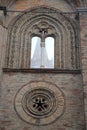 Portion of the right wall of the cathedral of Cream in the province of Cremona in Lombardy (Italy)