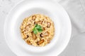 Portion risotto with mushrooms