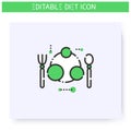 Portion size plate line icon.Editable illustration Royalty Free Stock Photo