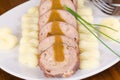Portion of sliced paupiette Royalty Free Stock Photo