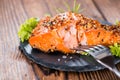 Portion of Smoked Salmon Royalty Free Stock Photo