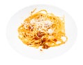 Portion of Spaghetti alla Sorrentina on plate