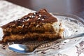 Portion of tiramisu on a plate Royalty Free Stock Photo