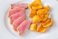 Tuna with potato dippers Royalty Free Stock Photo