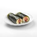 Portion of uncut tuna maki sushi rolls Royalty Free Stock Photo