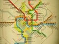 Public service map of city metro routes