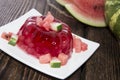 Portion of Watermelon Jello Royalty Free Stock Photo