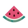 Portion of watermelon and white background