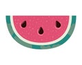 Portion of watermelon and white background