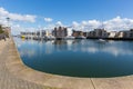 Portishead marina near Bristol Somerset England UK path on quayside Royalty Free Stock Photo