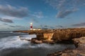 Portland Bill lighthouse, before dawn Royalty Free Stock Photo