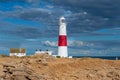 Portland Bill Lighthouse. Dorset coast in Isle of Portland, UK. Royalty Free Stock Photo