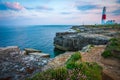 PORTLAND BILL LIGHTHOUSE AT SUNSET IN DORSET Royalty Free Stock Photo