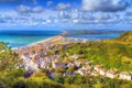 Portland and Chesil beach Dorset England UK colourful hdr Royalty Free Stock Photo