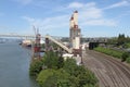 Portland city bridges and river