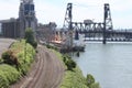 Portland city bridges and river