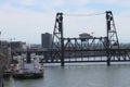 Portland city bridges and river Royalty Free Stock Photo