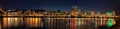 Portland City Skyline Night Scene Panorama Royalty Free Stock Photo